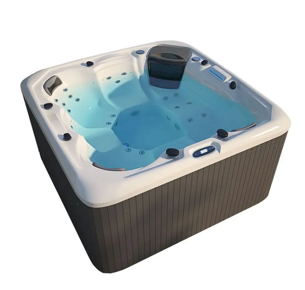 

2025 Modern 6-Adult Freestanding Acrylic Spa Tub with Whirlpool & Massage Feature Outdoor Garden Soaking Bathtub Hotels