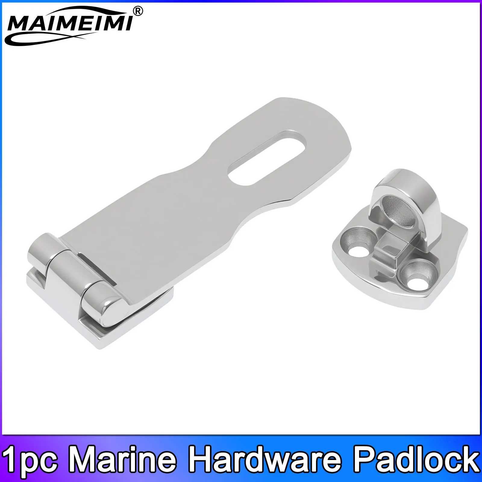 

1pc Stainless Steel Swivel Eye Padlock Hasp Lock Gate Cabinet Door Clasp Latch For Marine Yacht Boat Anti Rattle Latch