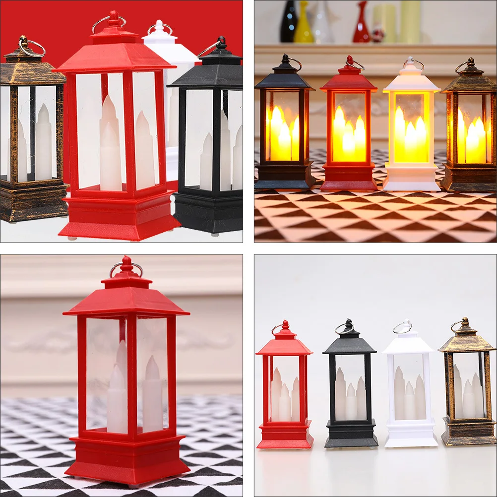 Ornamenti simulati Luce notturna Ornamento natalizio Lanterna decorativa natalizia Luce antivento Design ergonomico Struttura solida