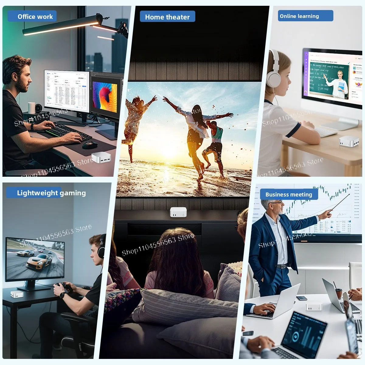 N150 Mini PC, Triple 4K Display Output Compact Desktop Computer for Business Office and Portable Use