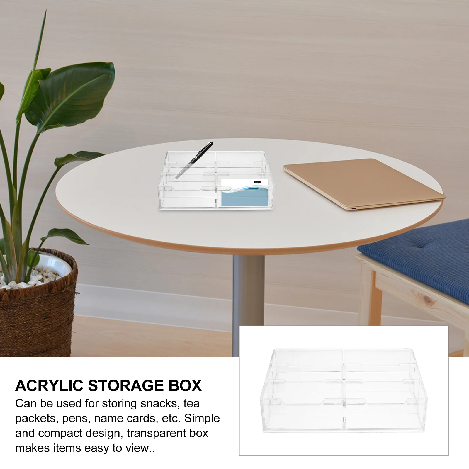 

Versatile 1 Pc Acrylic Storage Organizer Transparent Pencil Holder With 6 Compartments For Easy Access