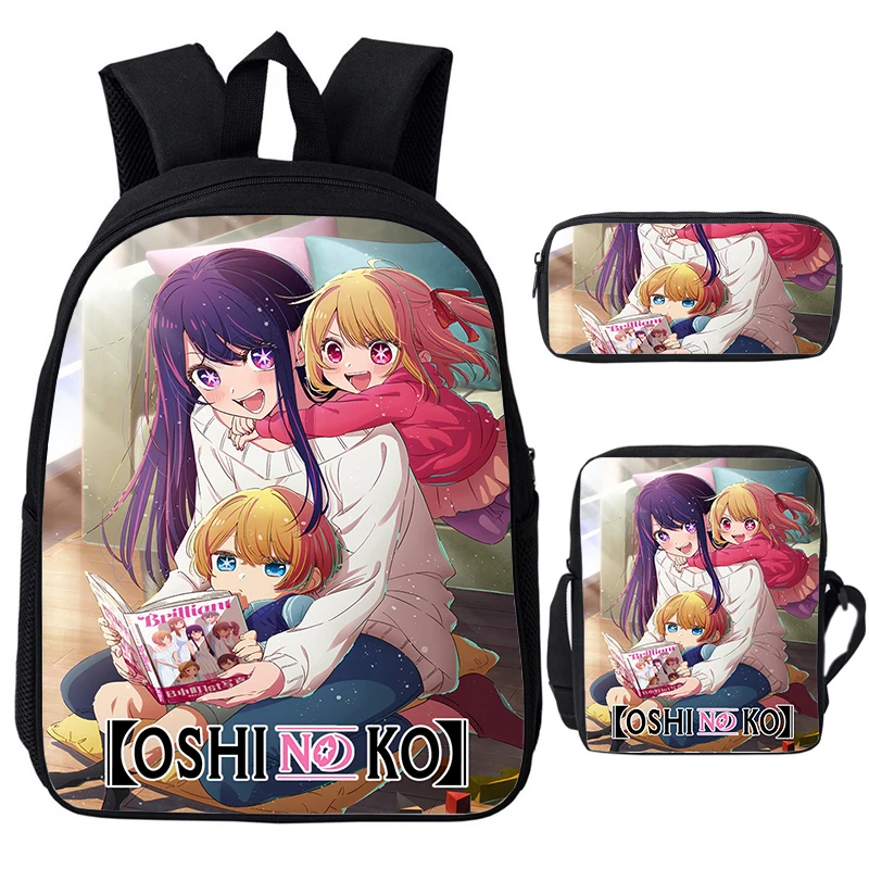 3pcs Set Anime Oshi No Ko Backpack Cute Cartoon School Bags Girl Ai Hoshino Print Backpacks for School Teenager Girl Boy Mochila