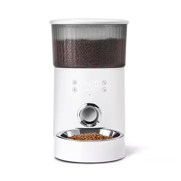 

Coofull Automatic Pet Feeder Stainless Steel Durable Plastic Dog/Cat Food Dispenser Battery Power Leak Proof Adjustable