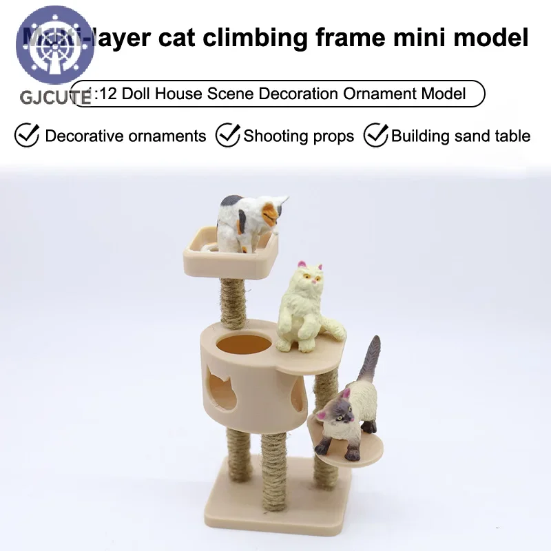 1/12 Dollhouse Simulation Cat Climbing Frame Model Miniature Pet Furniture Accessories Micro Scene Construction Props