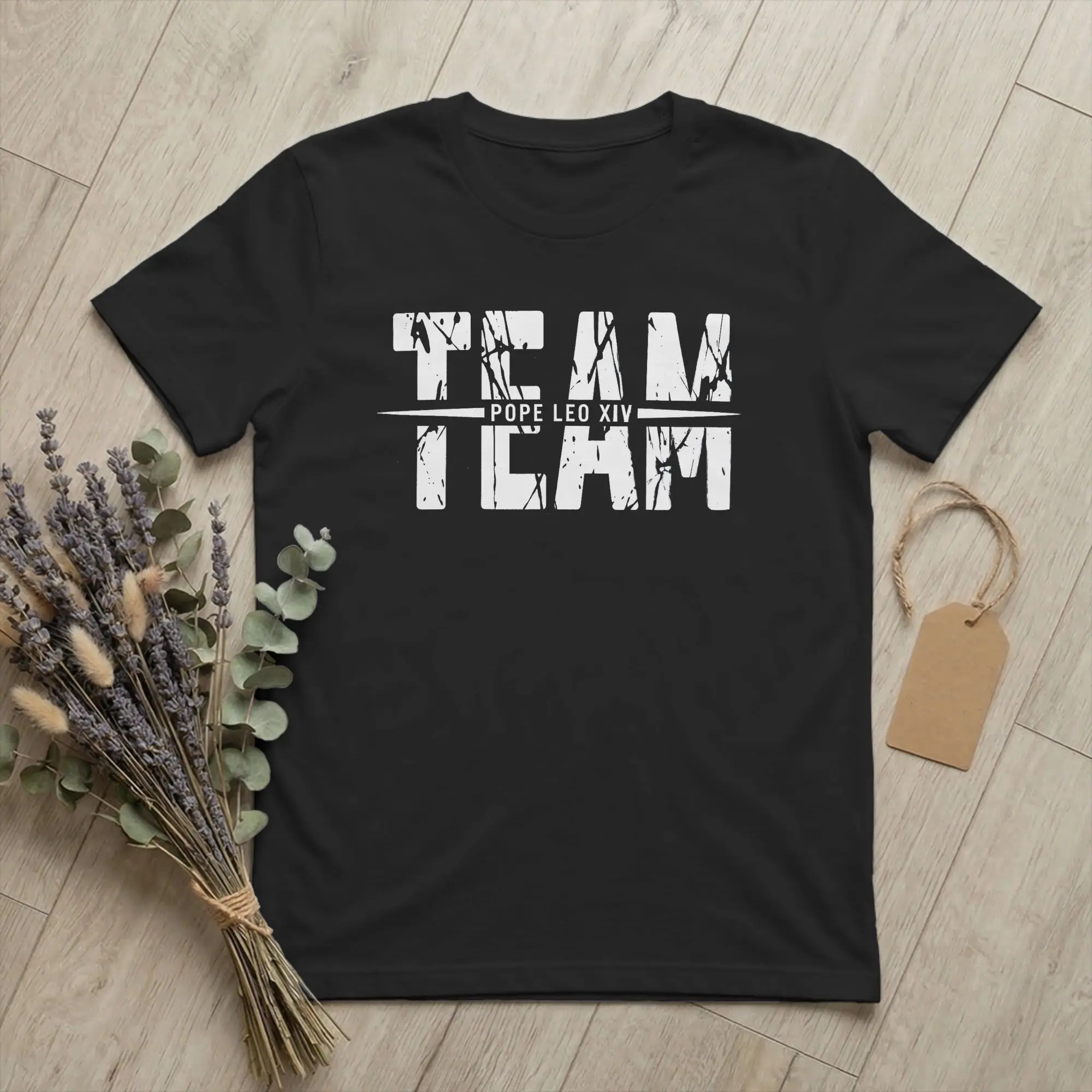 Team Pope Leo XIV Men T Shirt Cardinal Robert Prevost Funny Tee Shirt Short Sleeve Round Neck T-Shirt Cotton Party Clothing