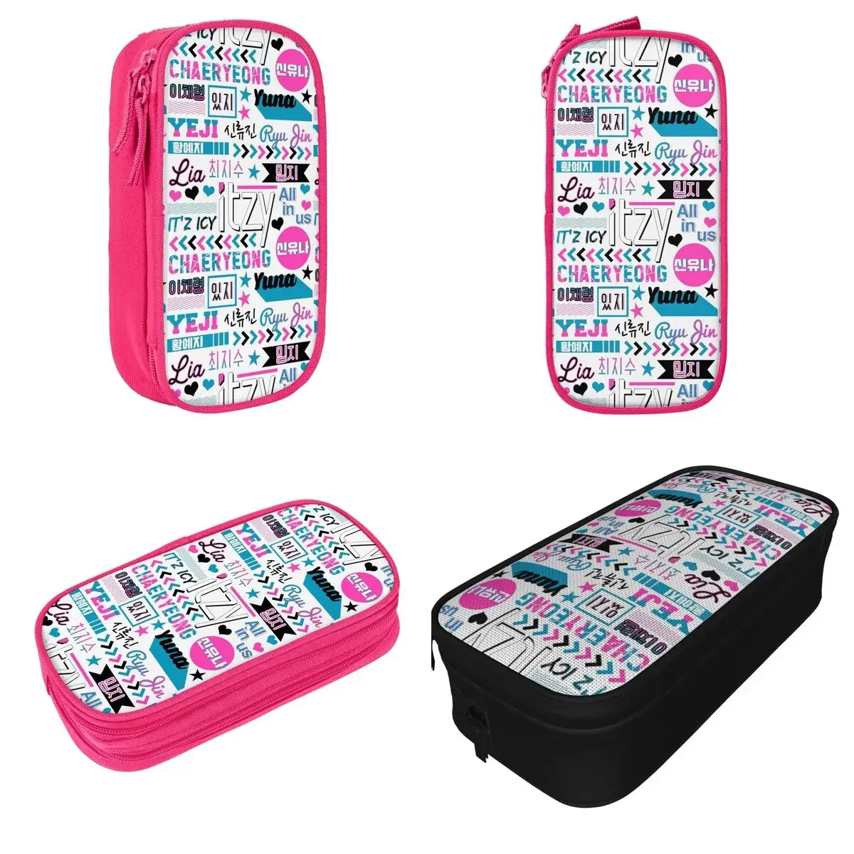 New ITZY Collage Pencil Cases Pencil Pouch Pen Box for Girls Boys Large Storage Bag Students School Gifts Stationery