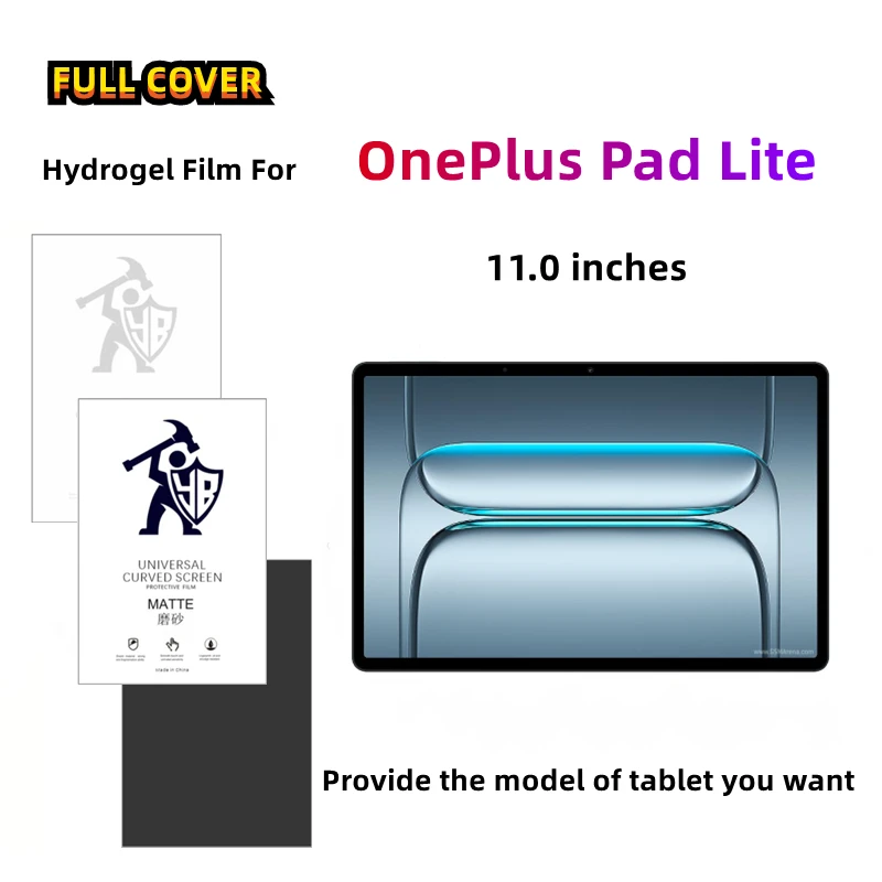 

2pcs Matte Tablets Hydrogel Film For OnePlus Pad Lite HD Screen Protector For OnePlus Pad Lite Anti Spy Protective Film