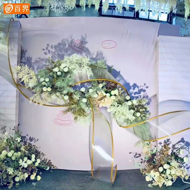 

Baijie Wedding Props, Free Curve Pendant, Stage Runway, Window Background Ornament, Outdoor Wedding Decoration, Flower Road Guid