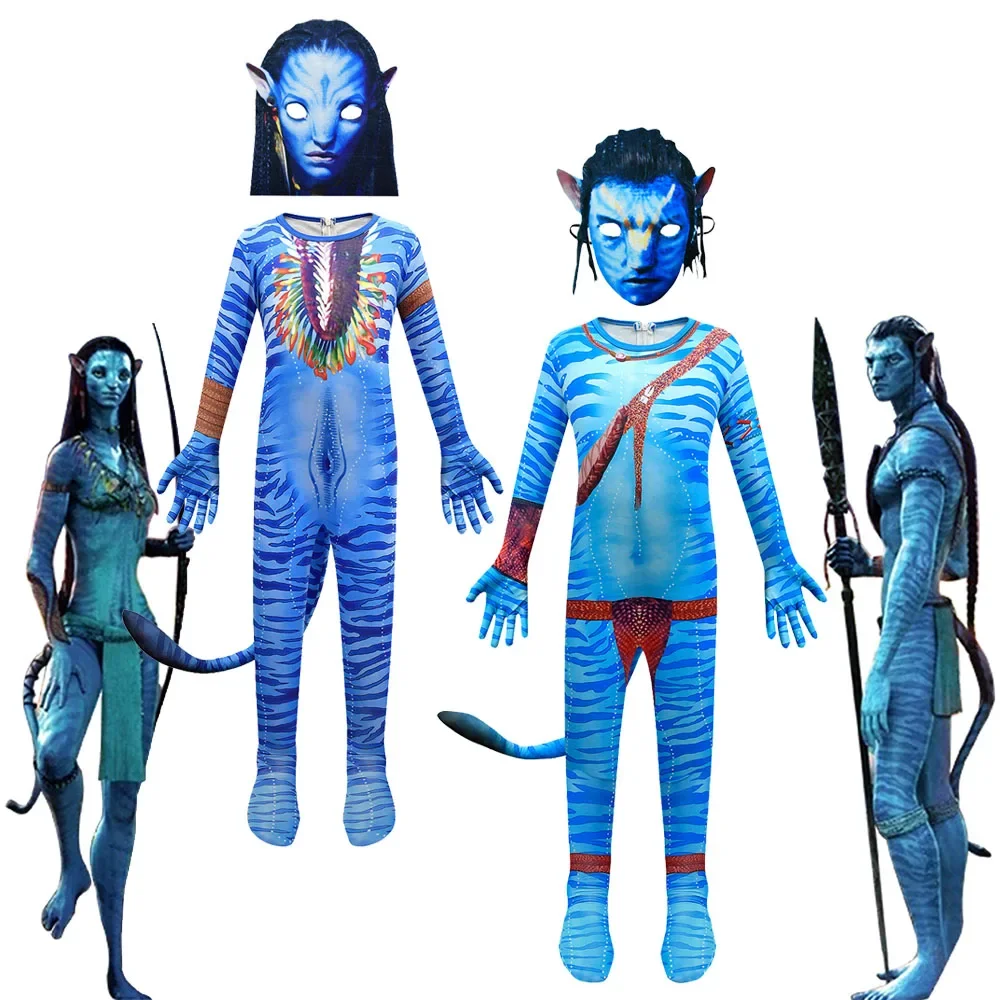 Костюм для косплея на Хэллоуин, костюм «Путь воды», детский костюм для мальчиков и девочек Neytiri Alien Jake, карнавальный подарок на день рождения