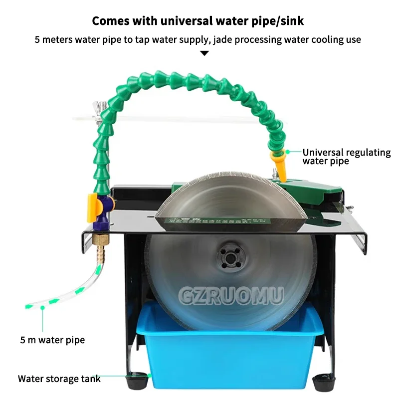 1850W High Power Table Grinder 220V Jade Polishing Small Cutting Machine Grinding Polishing Table Saw for Precision Cutting