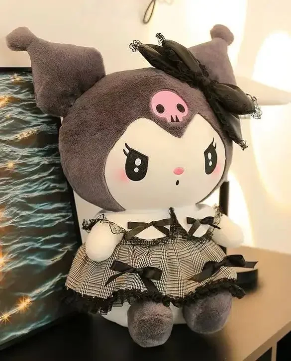 =2026 New Kawaii 25cm Sanrio Plush Toy Jade Dog Kuromi Dressing Doll Doll Plush Toy Stuffed Animal Patung Dolls Birthday Gift image 3