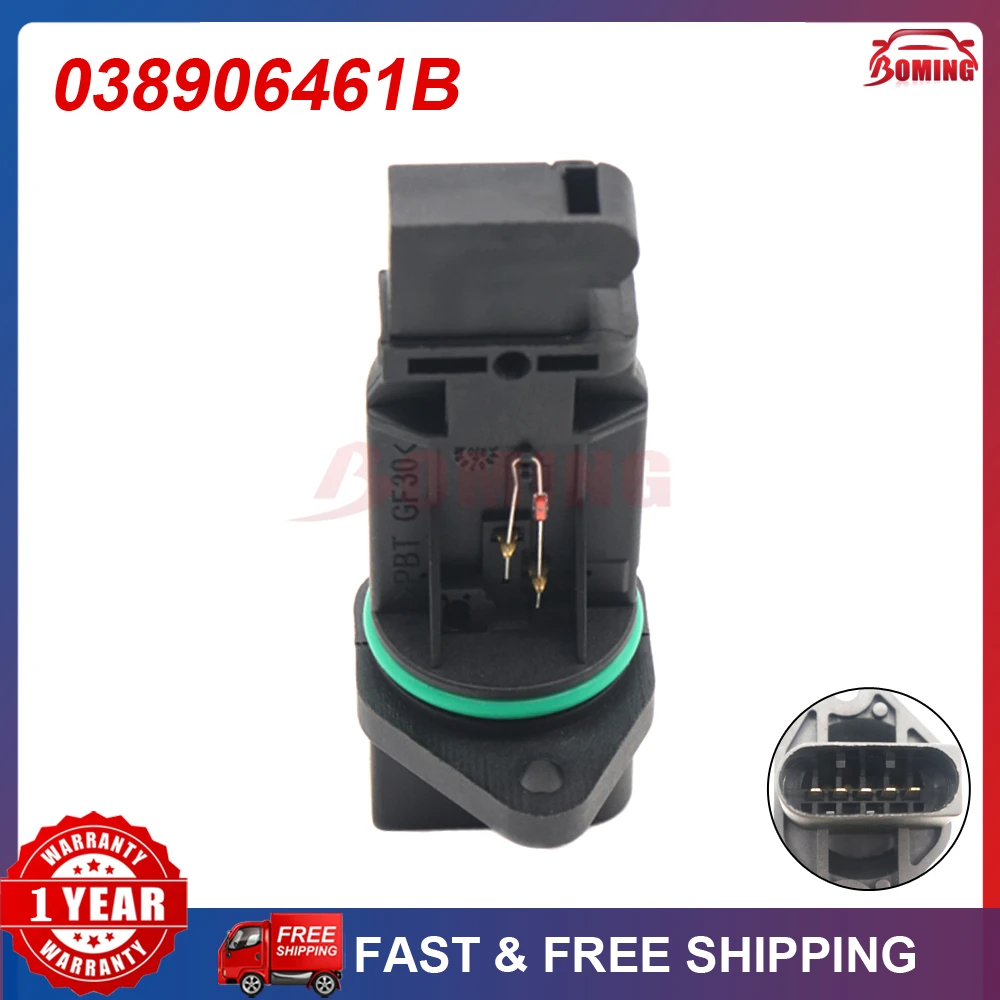 

MAF MASS AIR FLOW METER SENSOR 038906461B for Volkswagen Bora Caddy Fox Golf Be Etle Pas Sat Polo Sharan Seat for Audi A3