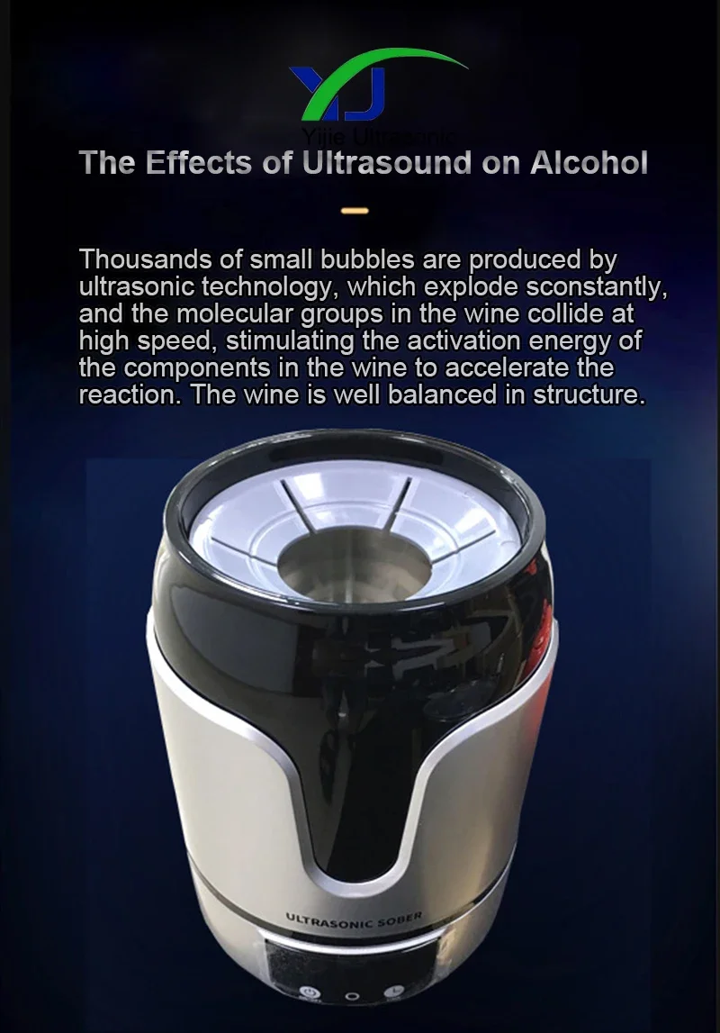 

Gold Seller 785ml 60W Stainless Steel Improve Taste Banquet Electric Wine Decanter Ultrasonic Wine Sober