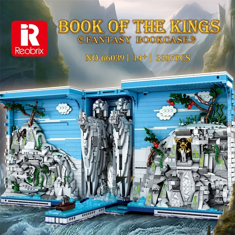 IN STOCK MOC Book Of The Kings Fantasy Bookcase Building Blocks Bricks Assembling Model Toys for Children Birthday Gift Set