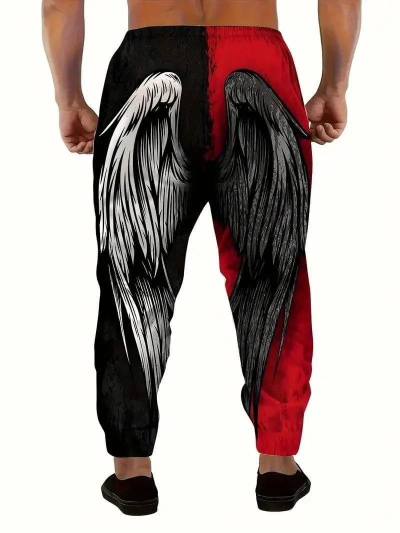 Spring and Autumn Hot Selling Creative Wing Pattern 3D Printed Pants for Boys, Trendy and Fashionable Casual Pants