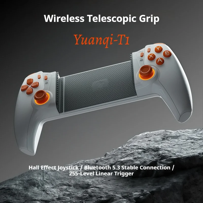 

YuanqiT1 мобильный игровой контроллер 255-уровневый линейный триггерный джойстик RGB Type-C интерфейс Bluetooth 5,3 силиконовая противоскользящая накладка
