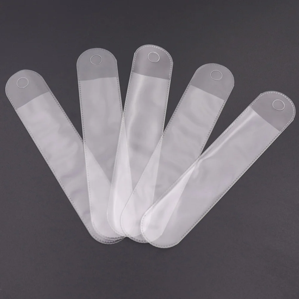 25 pçs sacos de proteção de caneta transparente plástico fosco lápis malotes firmemente costurado material forte saco de armazenamento de caneta