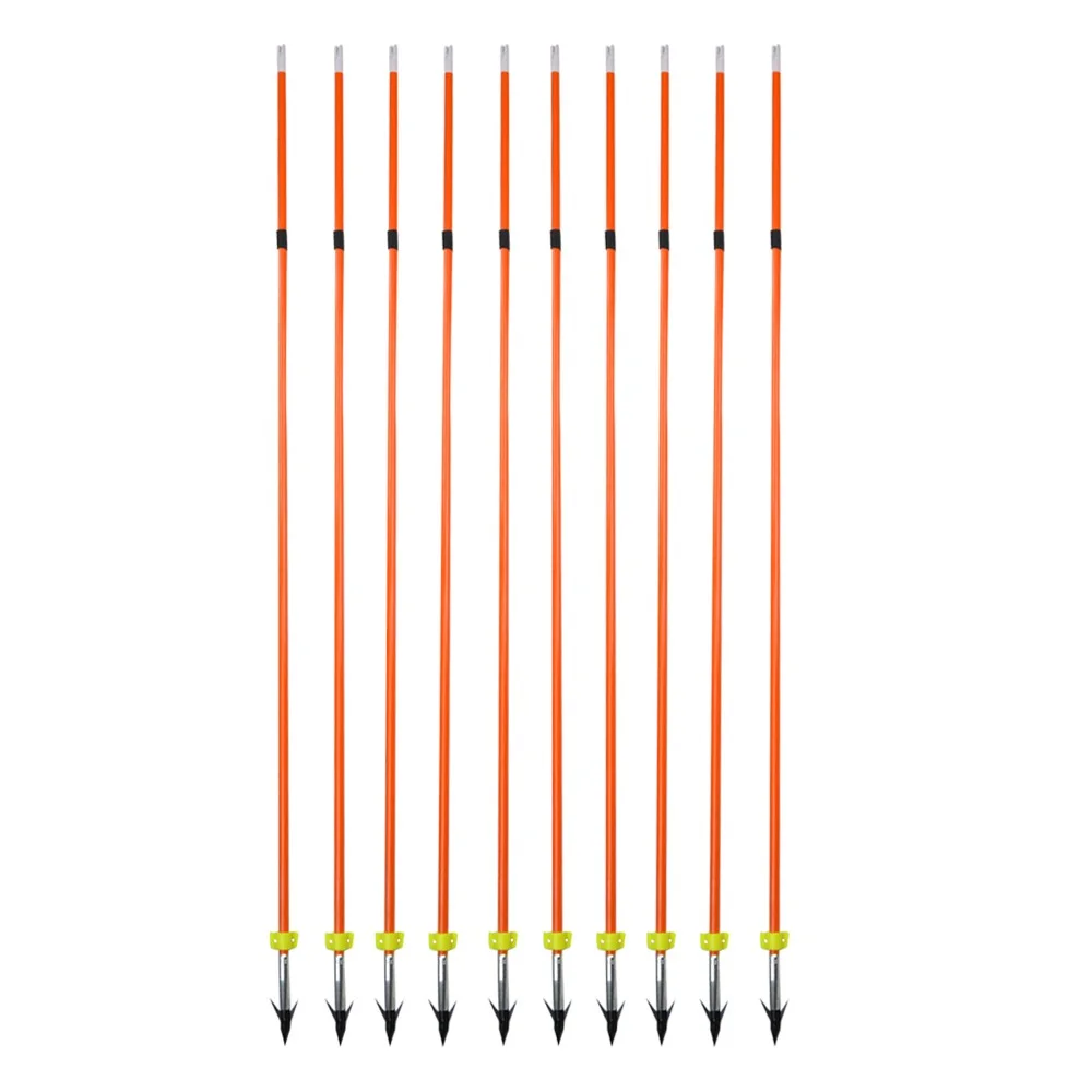 Bowfishing Arrows 6pcs Solid Fiberglass Replaceable Broadheads Safety Slides for Hunting Fishing Outdoor Shooting Practice Use view 5
