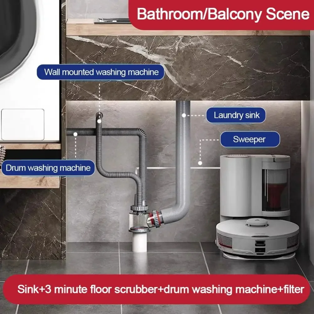 5 in 1 Kitchen Sink Drain Pipe Adapter for Sewer Branch and Multi Appliance Drain Integration Including Dishwasher
