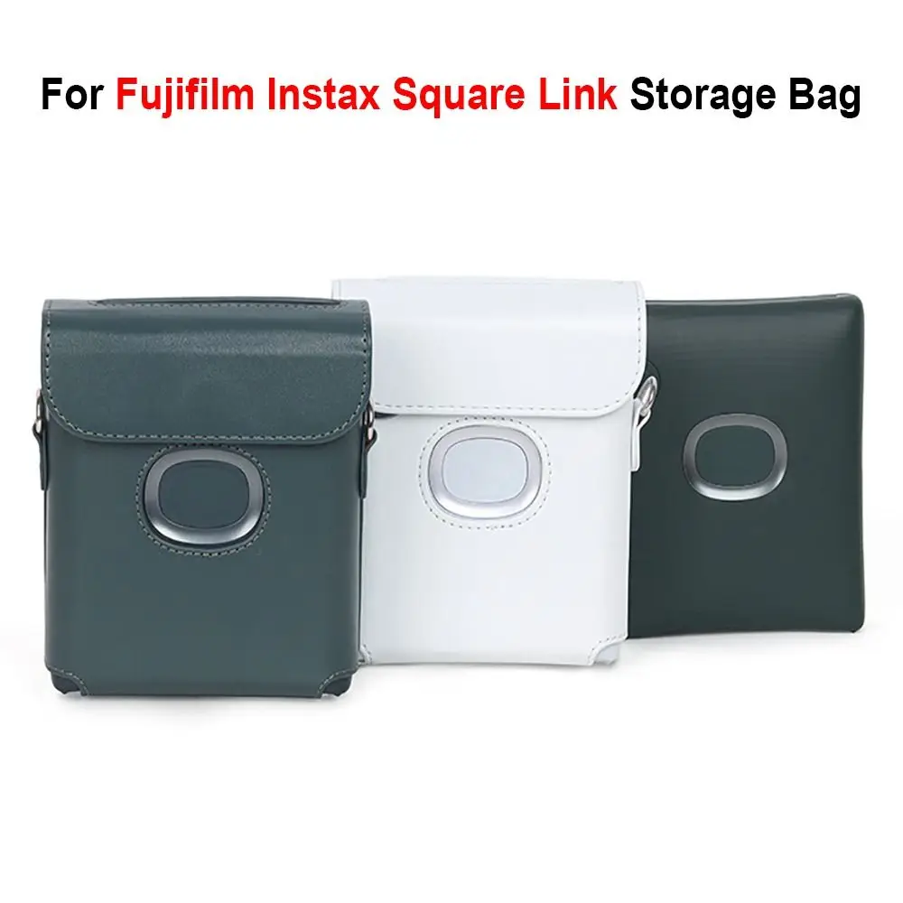 For Fujifilm Instax Square Link Printer Retro Leather Storage Bag Carrying Case Adjustable Strap Protective Cover SQ Link Pouch