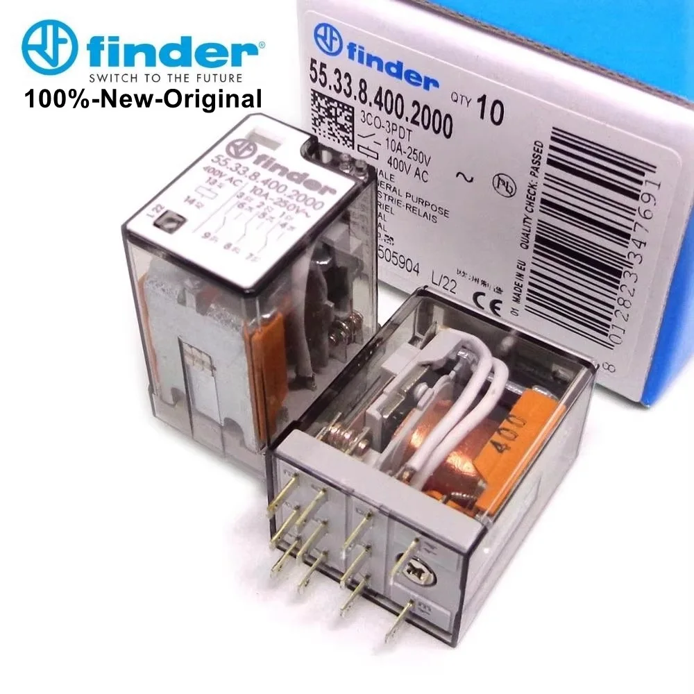 FINDER 100%-NEW 1PCS 55.33.8.400.2000 400VAC 55.33.8.230.0010 55.33.9.024.0010 94.03 10A Relay Original