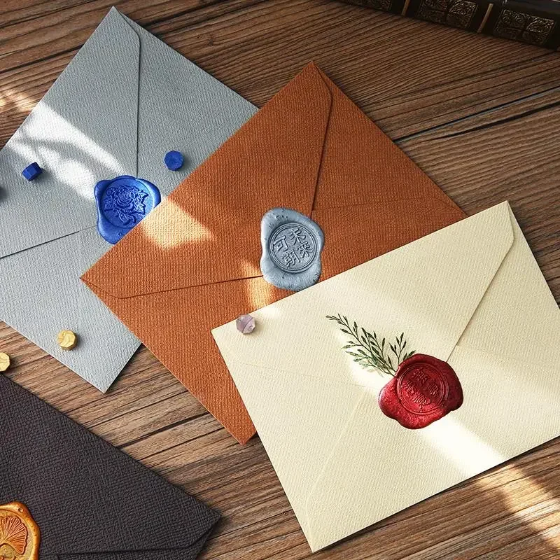 New 10pcs/pack Retro Hemp Texture Western Envelopes for Wedding Party Invitation Greeting Cards Gift Envelopes Customized
