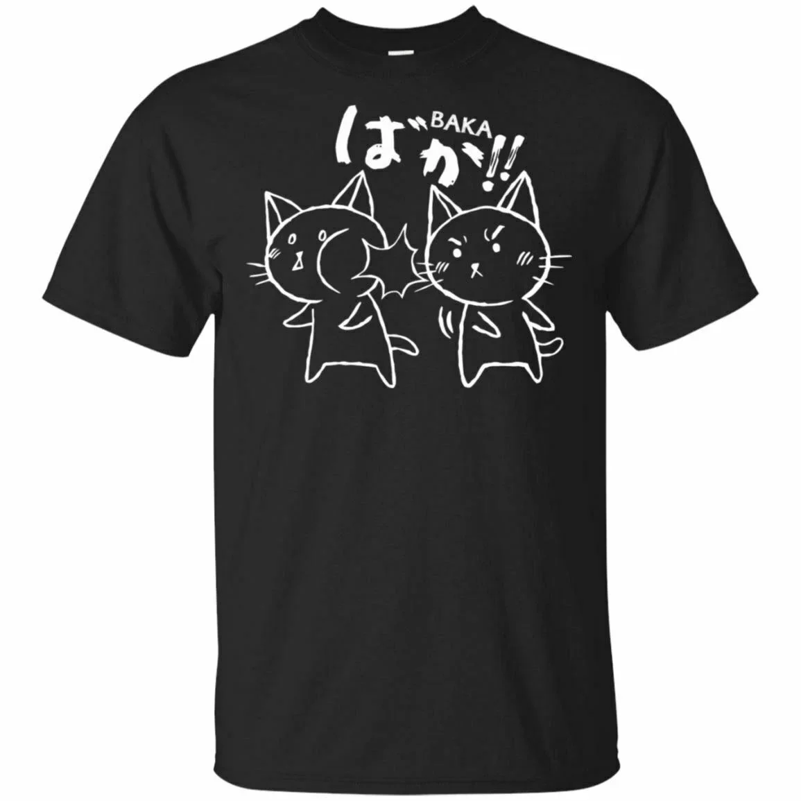 Funny Kawaii Baka Cat Slap Japanese Anime Meme Otaku Gift T Shirt. New 100% Cotton Short Sleeve O-Neck T-shirt Casual Mens Top