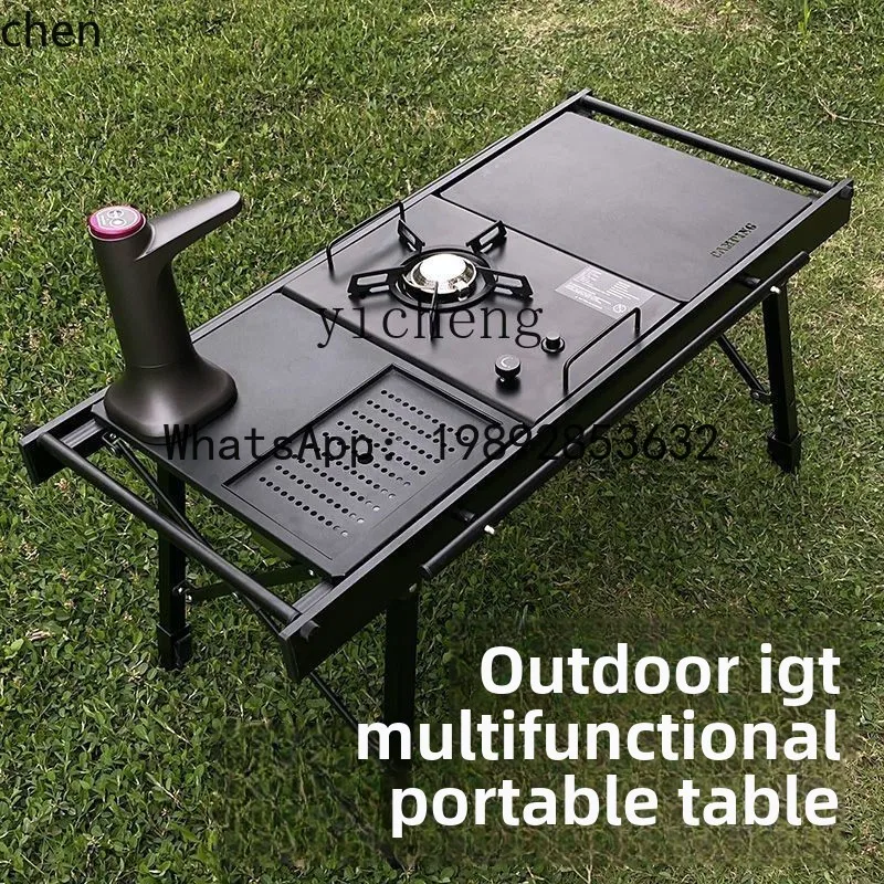 AA  tea table with integrated stove set Outdoor products Portable IGT multi-function table