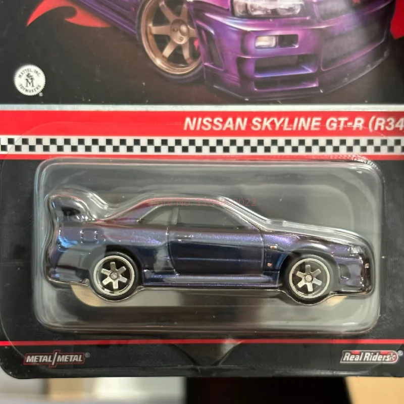 Originale Hot Wheels 1/64 RLC GTR R34 Camaleonte Red Line Club Modello di Auto In Lega Modello di Auto Fondo di Ferro Pneumatico di Gomma Giocattolo Da Collezione