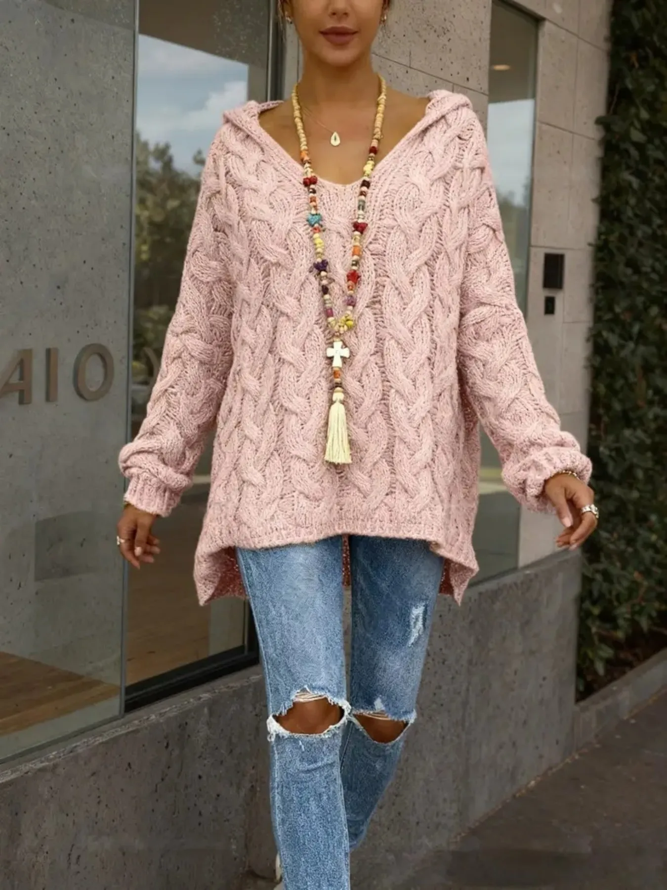 سترة محبوكة من التويد بلون سادة لموسم الخريف والشتاء الجديد #2