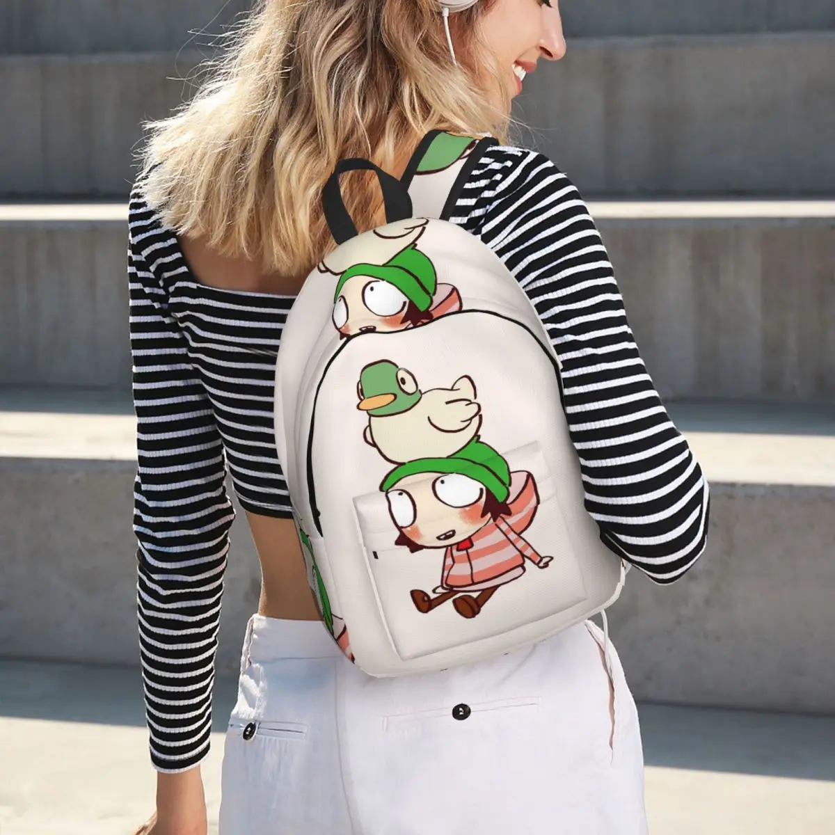 I Draw Sarah And Duck Student Backpack School Bag Hiking Travel Daypack for Men Women Fashion Bookbag Shoulder Bags