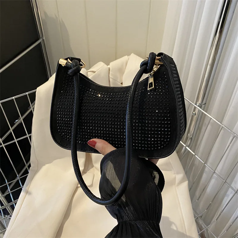 Fashion Vintage Women Handbags Exquisite PU Underarm Bag Casual Women Shoulder Bags Solid Color Zipper Female Handbag Clutch