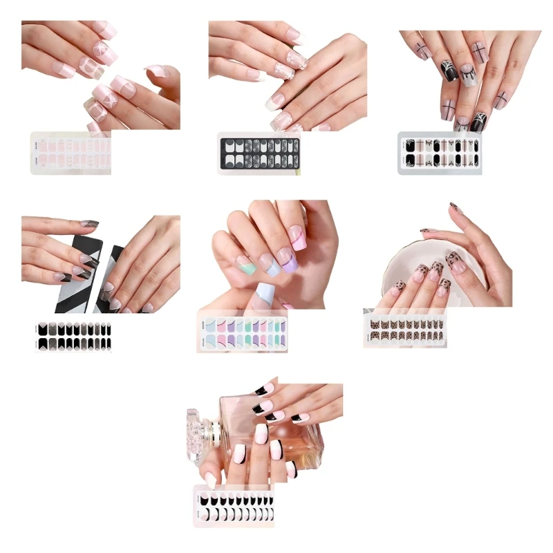 Long lasting Gel Nail Wrap Full Wraps UV/LED Lamp Cured Required Perfect Nail Decoration for All Occasions