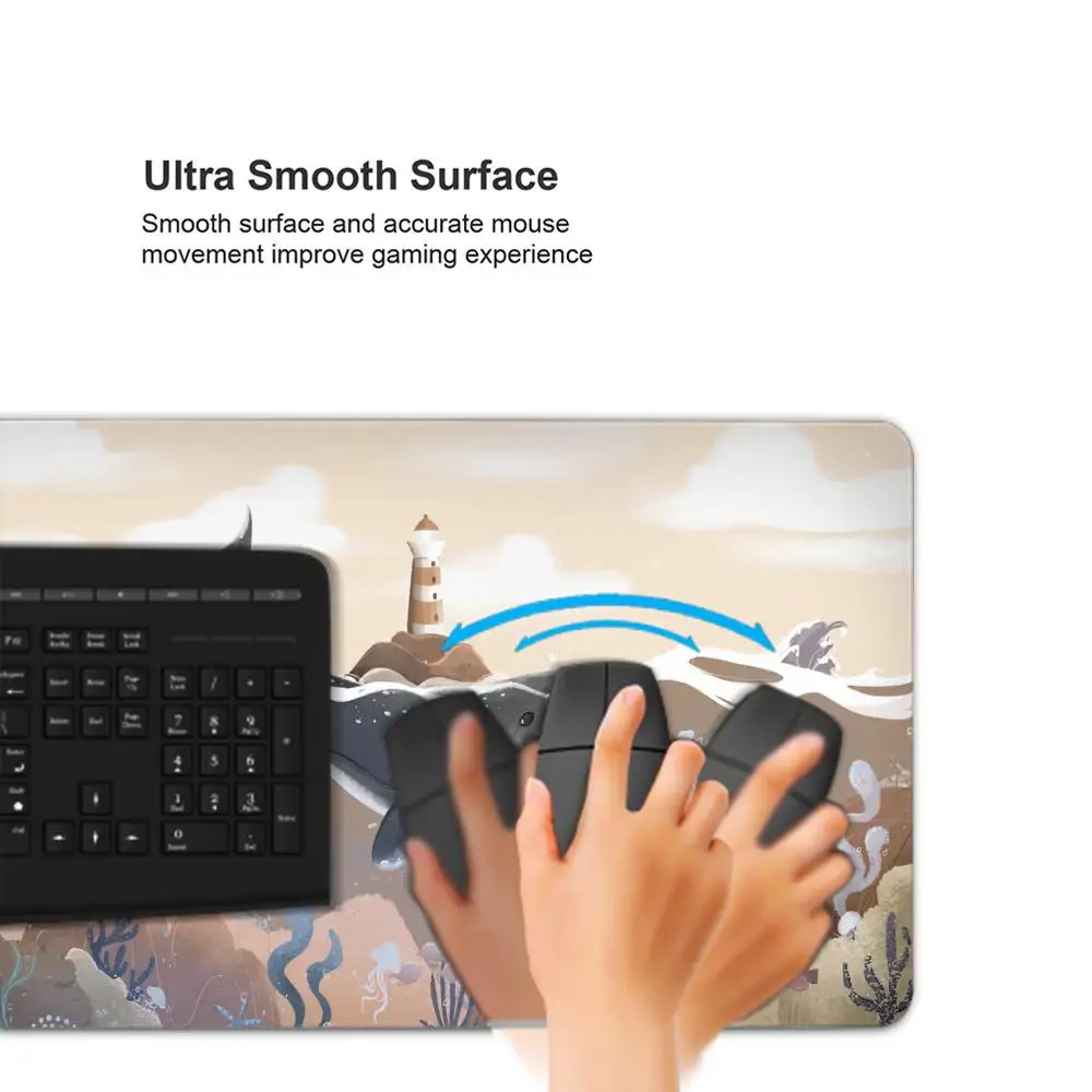 바다 고래 마우스 패드 대형 게임 액세서리 키보드 패드, 아트 일러스트레이션 마우스 패드, Xxl PC 게이머 마우스 매트, 40x90 데스크 매트