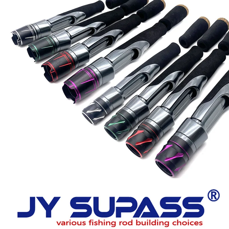 JY SUPASS-Personalizado Pesca Rod Reel Seat, Reel Seat com Reelseat Locking Nut, preto EVA Grip Handle, Reelseat Set para Reparação Rod Pesca, VSS