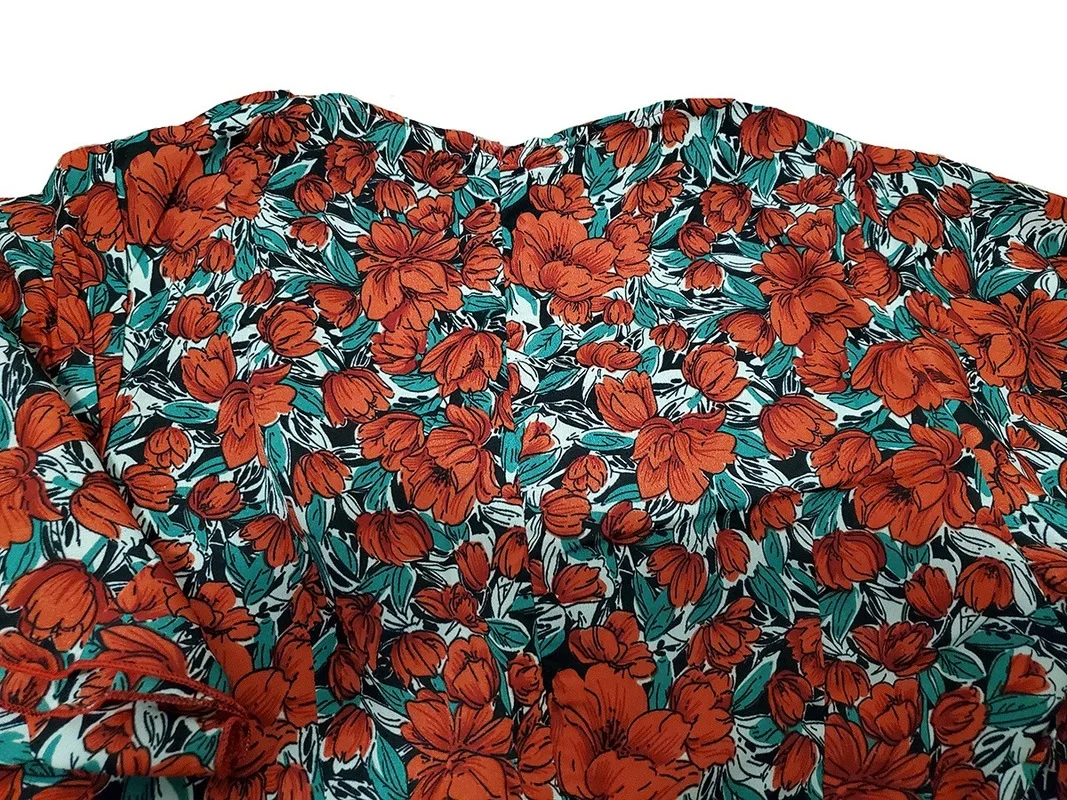 Summer Rose Printed Butterfly Sleeve Dress Women V-Neck Floral Short Sleeve Dress 2023 Indie Folk Casual Streetwear All-Match