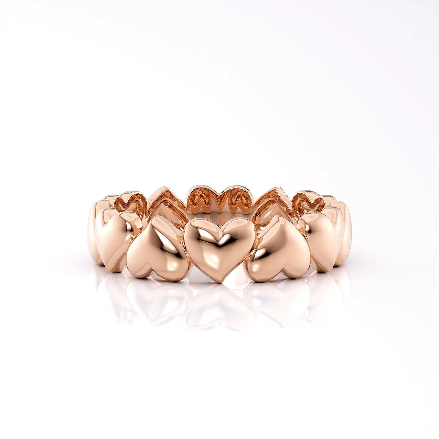 Foydjew 2024 Nieuwe Trend Hart Ontwerp Ring Mode Eenvoudige Eeuwige van Hart Bruiloft Verloving Rose Goud Kleur/Goud kleur Ring