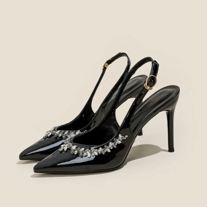

Fashion Designer Women's Shoes Luxury Rhinestone Pointed Tip High Heeled Sandals for Woman Elegant Casual Shoes Sandalias Mujer