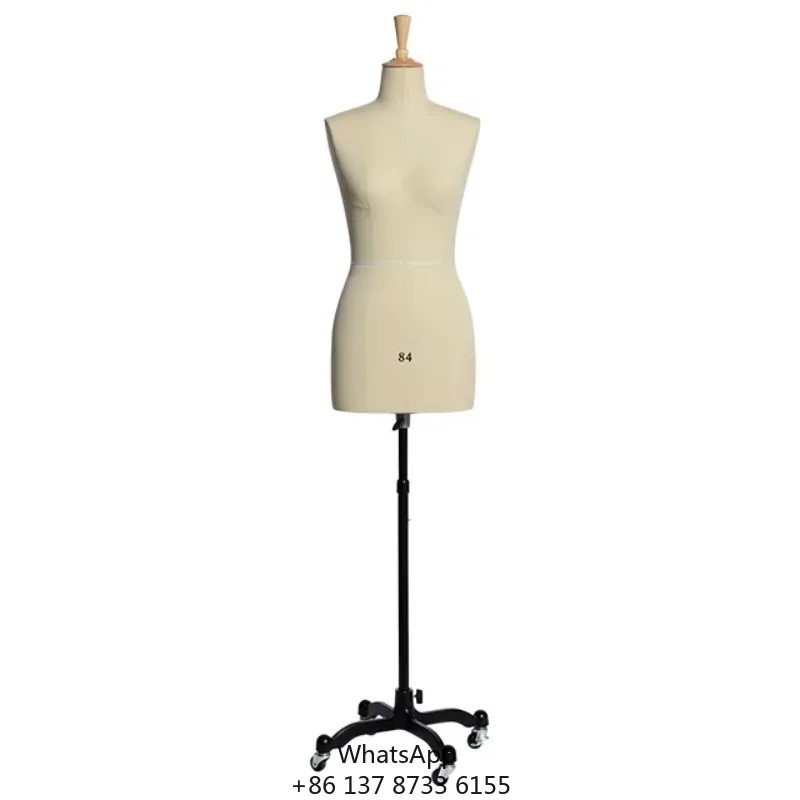 Adjustable High-end Fiberglass Fabric Cover Body Form Dress Form Tailoring Half Body Mannequin Female Torso
