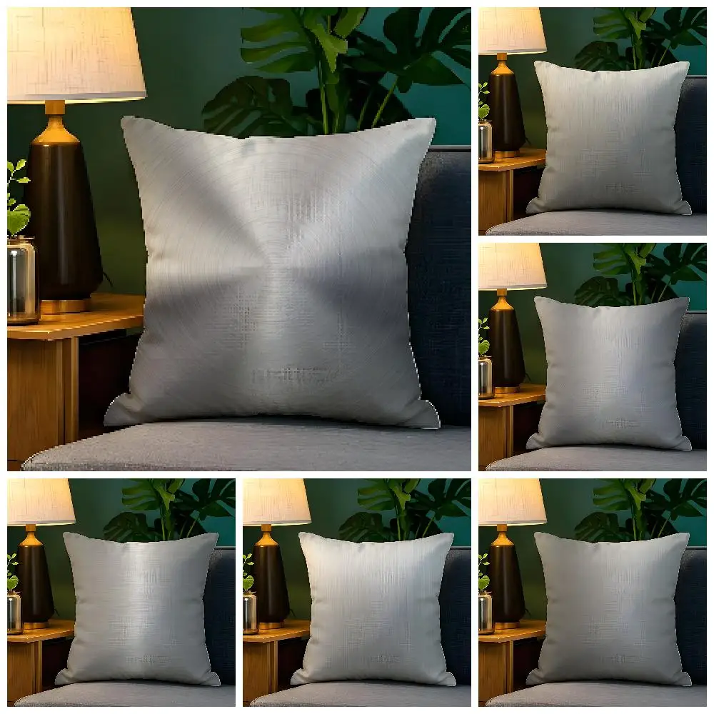 Minimal Metal Brushed Texture Pillow Case Natural Linen Organic Fabric Double-Sided Printing Sofa Home Decor Gift Pillow Case