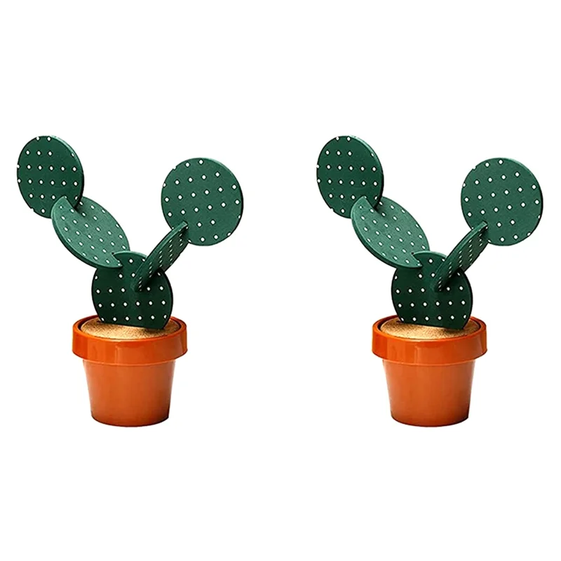 

RM-Cactus Coasters Set For Drinks Of 12 Pieces,Funny Coasters Cactus Gift With Flowerpot Holder For Home Office Bar Decor