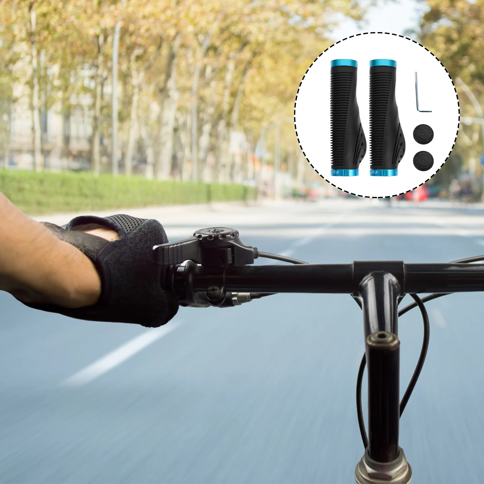 

TPR Bike Handlebar Grip Anti Skid Comfortable Hollowed Cover Durable Easy Installation Cycling Accessory Motorcycle Parts