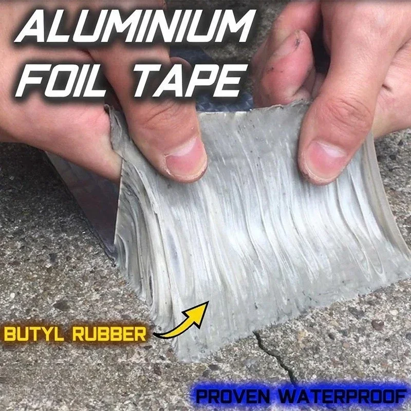 Super Anti Leakage Waterproof Tape Extra Thick Aluminum Foil Strong Tape Butyl Adhesive Patch Wall Roof Crack Repair Pipe Fixes