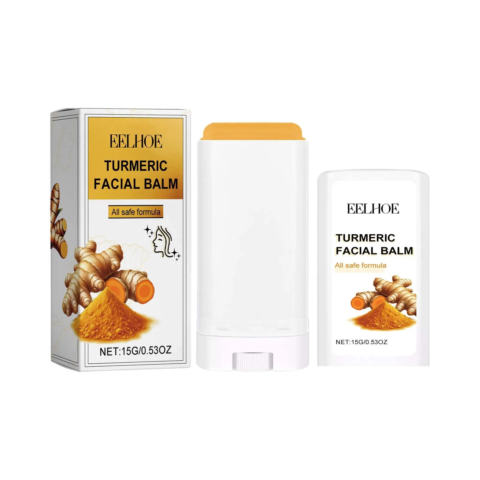 Turmeric Balm Stick Lasting Nourish Facial Contour Brightening Skin Smooth Remove Pigmentation Skin Melanin Skin Care Products