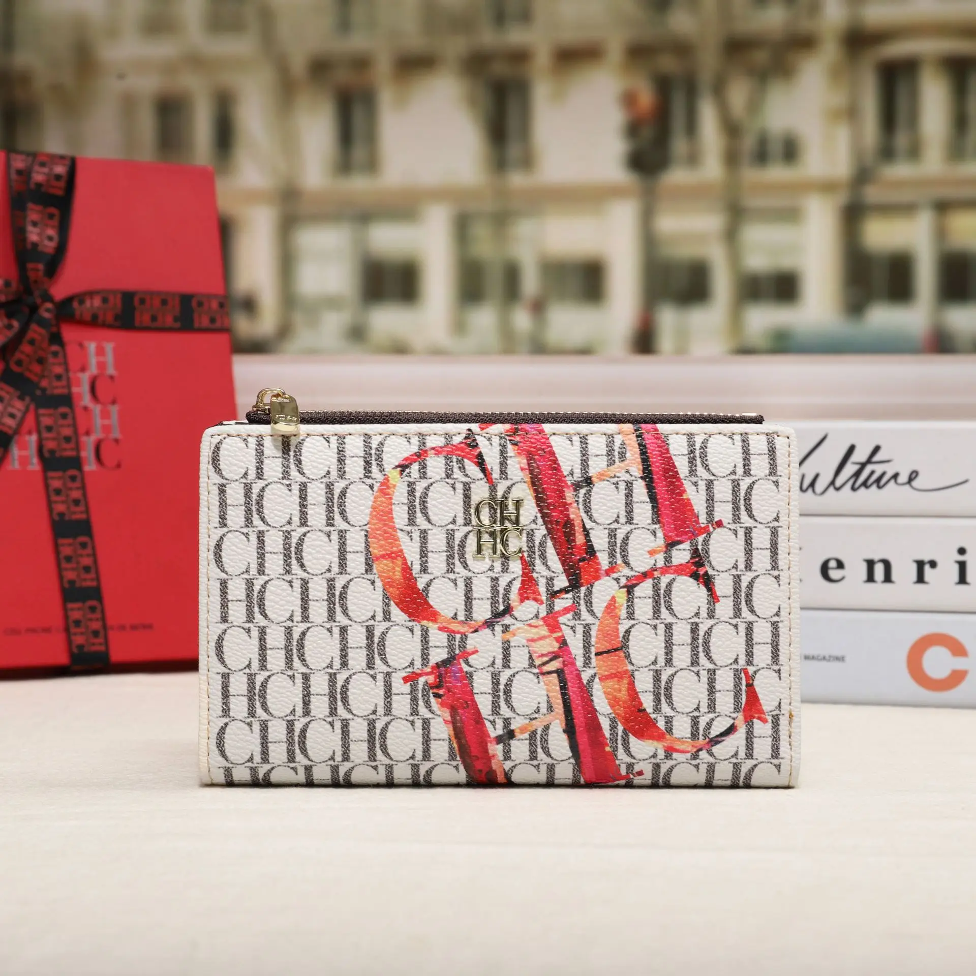 

CHHC 2026 Women Wallet Small Purse Fashion Print Multi Card Holder Luxury Compact Coin Purse Niche Design