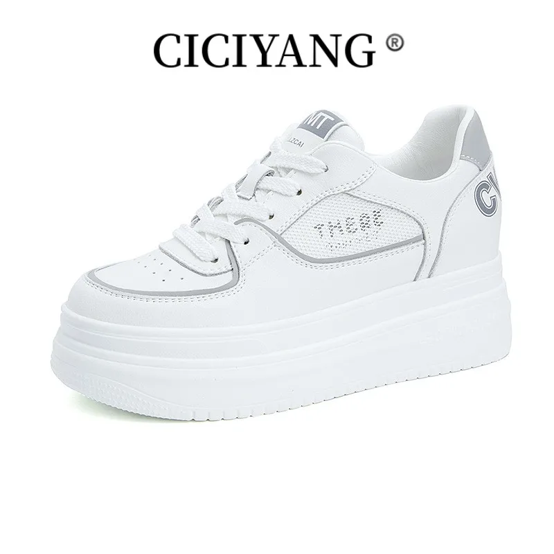 

CICIYANG Women's Sneakers 2023 Summer New Women's Sprots Genuine Leather Skateboard Shoes Light Fitness Running For Girls