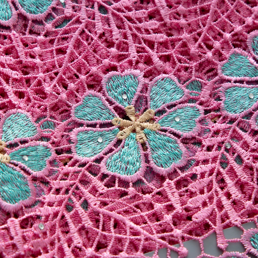 2026 High Quality African Water Soluble Lace Fabric Nigerian Stones Guipure Cord Lace for Women Wedding Dresses Sew,5Yards 4676