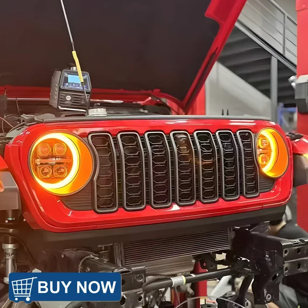 

Автомобильные фары для Jeep Wrangler JL 2018-2024, светодиодные автомобильные передние фонари в сборе, обновленный динамический 4-объектив проектора, аксессуары для инструментов