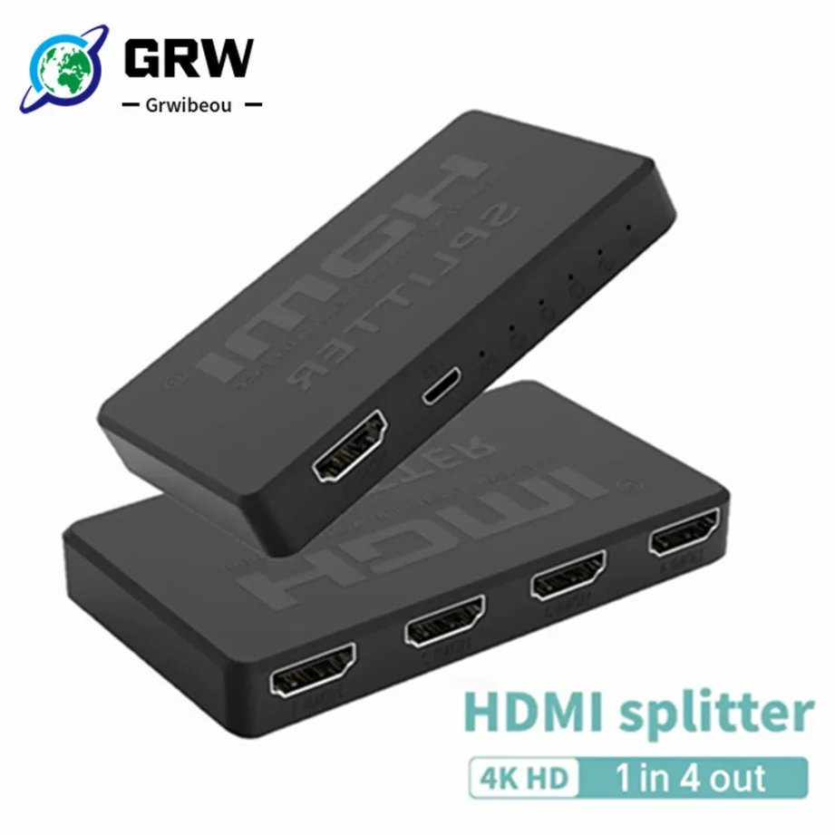 4x1 HDMI-compatible Video Switcher HD 4K HDMI Splitter 1 in 4 out HDMI Switch 2x1 HUB Adapter For PS4 Laptop Monitor Projector