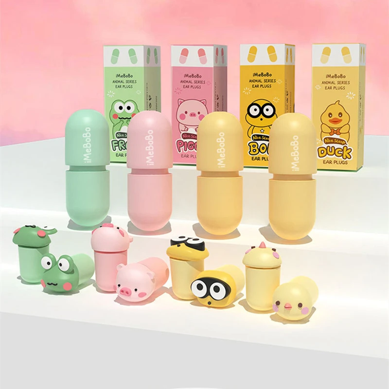 1 par dos desenhos animados anime tampões de ouvido anti-ruído anti ronco sleep aid viajar tampões de ouvido dormir plugue de ouvido rebote earplug orelhas cuidados